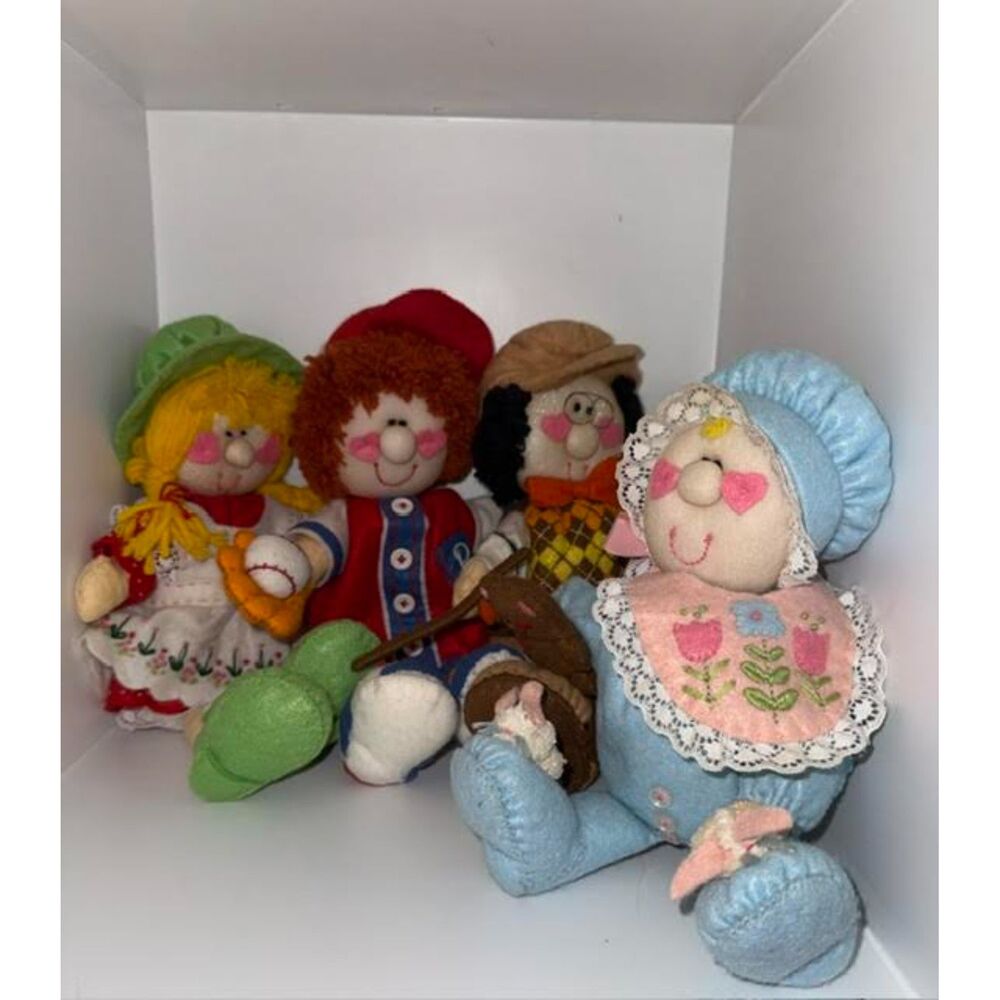 Puffkins Lot of 4: Slugger Ben, Heidi, Ian Quincy & Baby Giggles Handmade